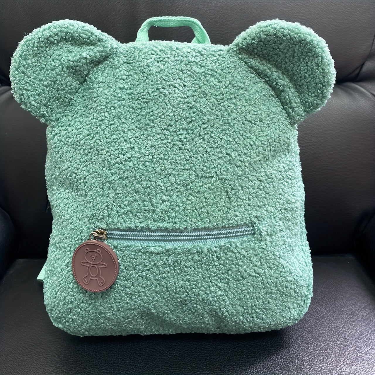 Personalised Womens Girls Cute Bear Pattern Backpack Plush Backpack for girls Custom Name Small Casual Shoulder Daypack Personalised Embroidery Cute Backpack for School Bear Ears Animal Plush Backpack Custom Name Small Backpa