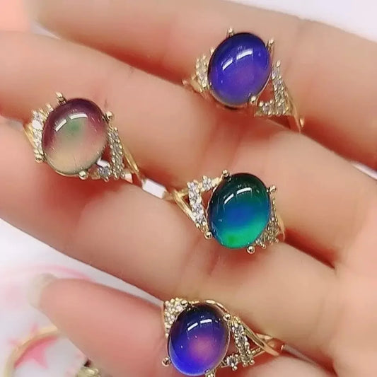New Fashion Changing Color Rings Mood Emotion Feeling Temperature Ring for Women Men Couples Ring Measuring Tone Jewelry Gift