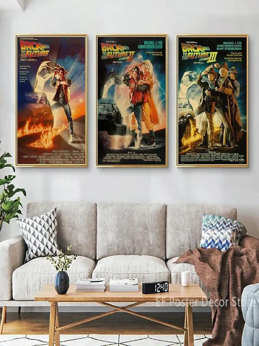 Vintage Back To The Future Movie Poster Classic Film Art Prints for Home Room Cinema Decor Retro Kraft Paper Wall Picture