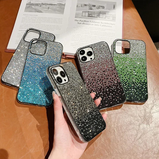 Rhinestone Phone Case For iPhone 16 15 14 13 12 Pro Max 11 Back Cover
