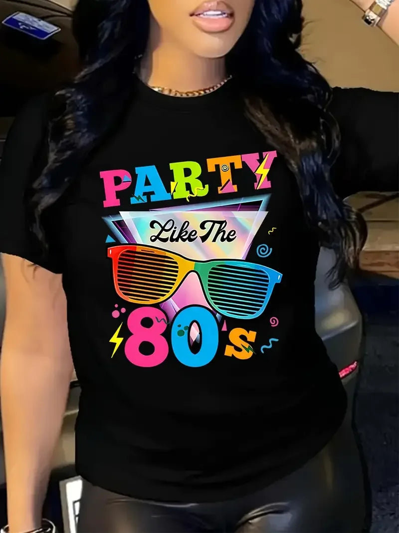 Women's 80s 90s Retro Graphic T-Shirt - "I'm 70's Born & Raised" Round Neck Short Sleeve Tee Summer Cotton T-shirt Tops