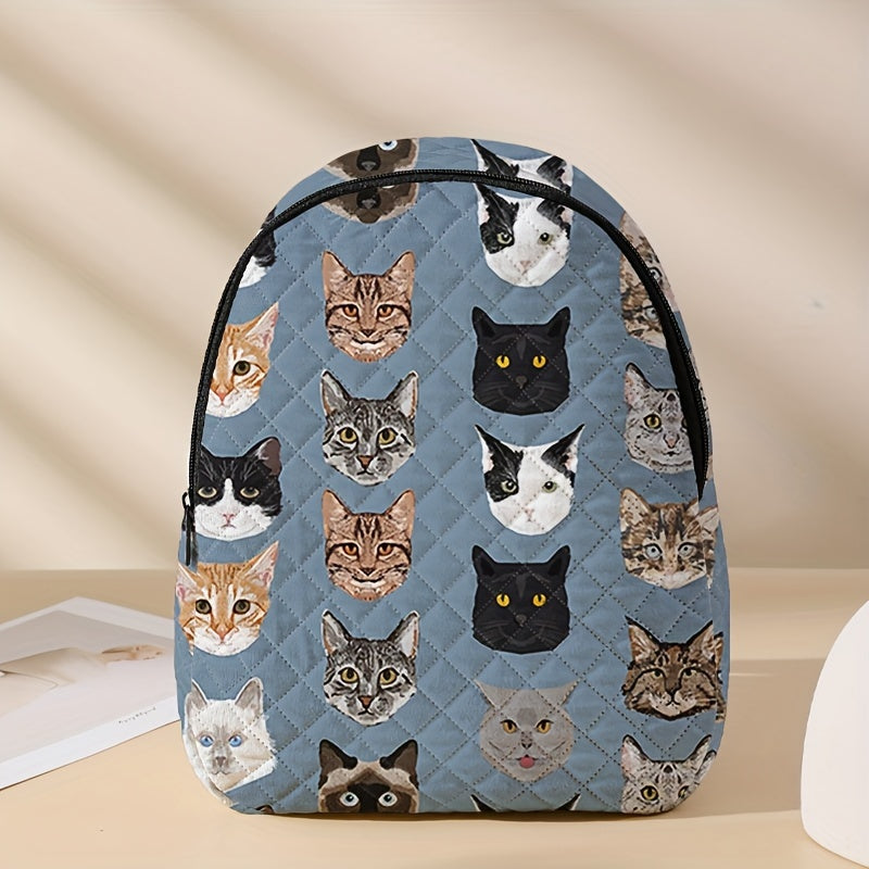 Cat Pattern Print Backpack Lightweight Travel Daypack