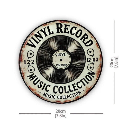 Room Decor 1pc Vintage Vinyl Record Metal Sign, Retro Music Collection Wall Art, Aluminum Home & Office Decor, Ideal Gift for Music Lovers