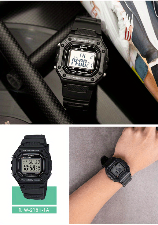 Casio Classic Chronograph Watch Womens Digital Sports 50M