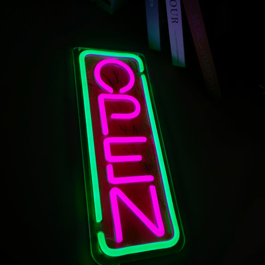 Open LED Neon Sign for Business - 5V USB Powered, Customizable Light Up Sign for Stores, Bars, Restaurants, Offices - Perfect for Window Storefronts & Retail Displays - Eye-Catching Decor for Businesses