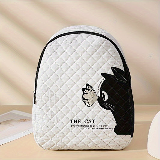 Cat Butterfly Print Lightweight Casual Travel Backpack