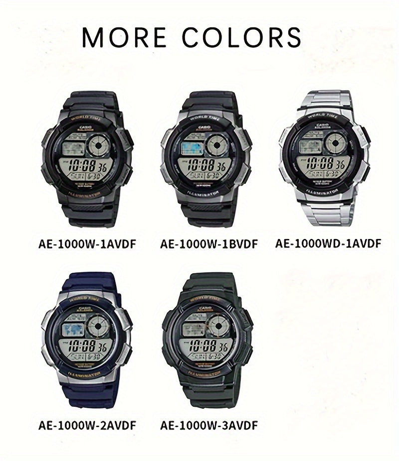 Casio AE Series Digital Sports Watch Water Resistant 100m