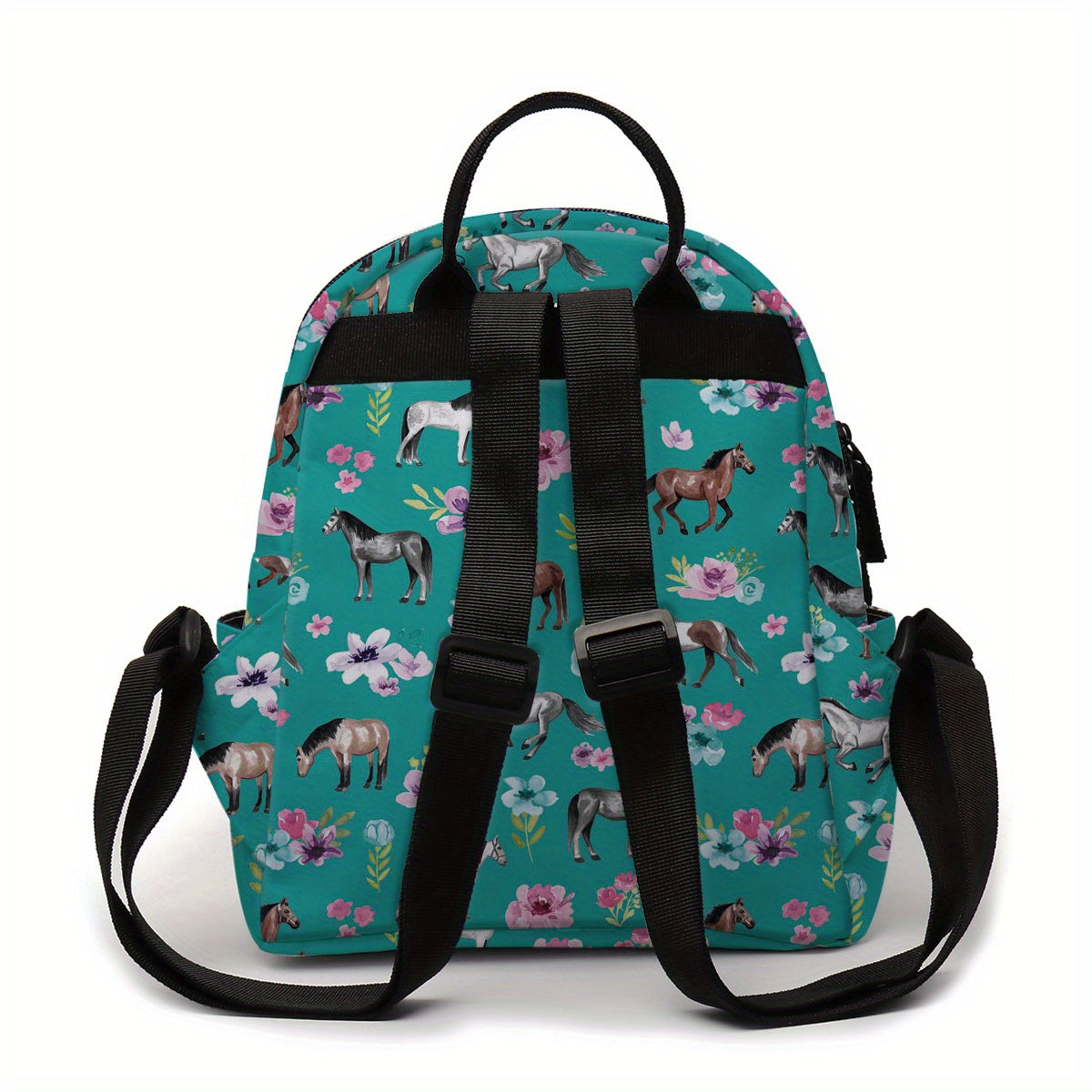 Mini Backpack, Small Women's Campus School Bag, Cute Horse Backpack
