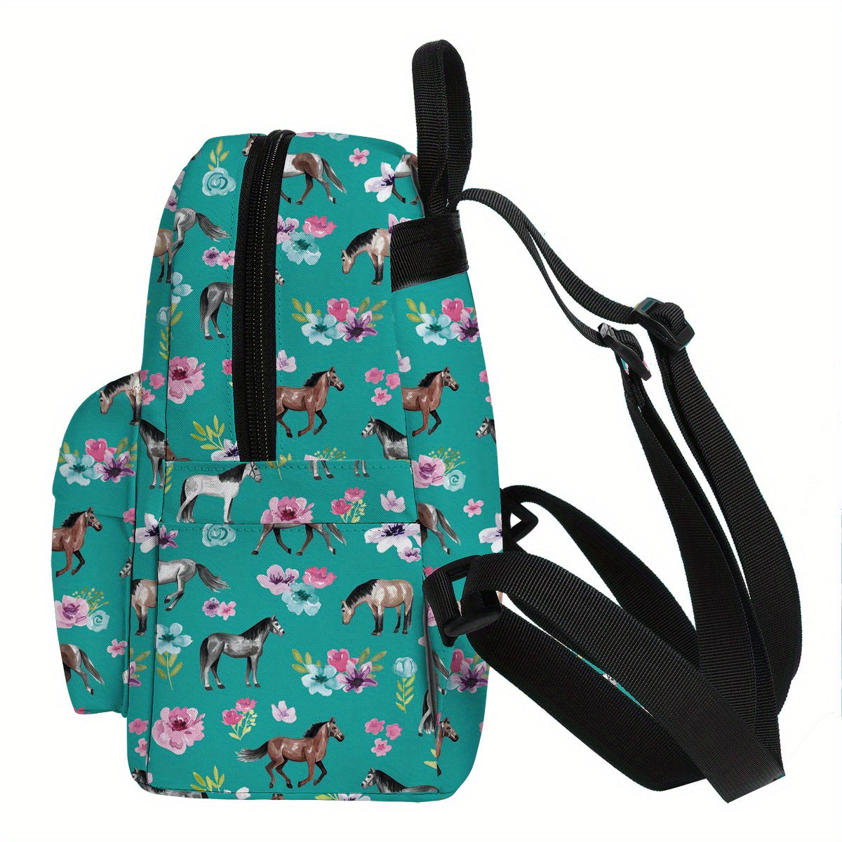 Mini Backpack, Small Women's Campus School Bag, Cute Horse Backpack