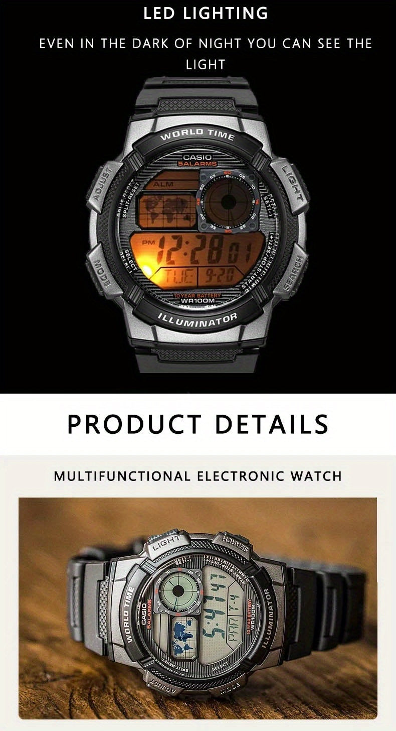 Casio AE Series Digital Sports Watch Water Resistant 100m