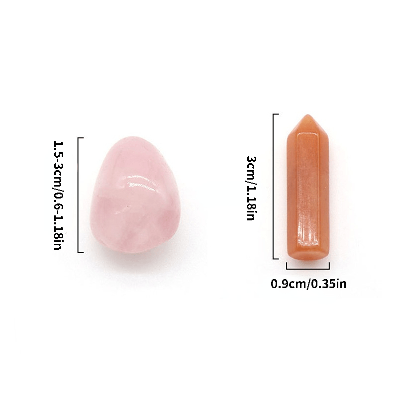 14PCS Natural Stone Set 7 Chakra Reiki Healing Stone Quartz Mineral Ornament Healing Gemstone Home Decoration Craft Stones Gifts