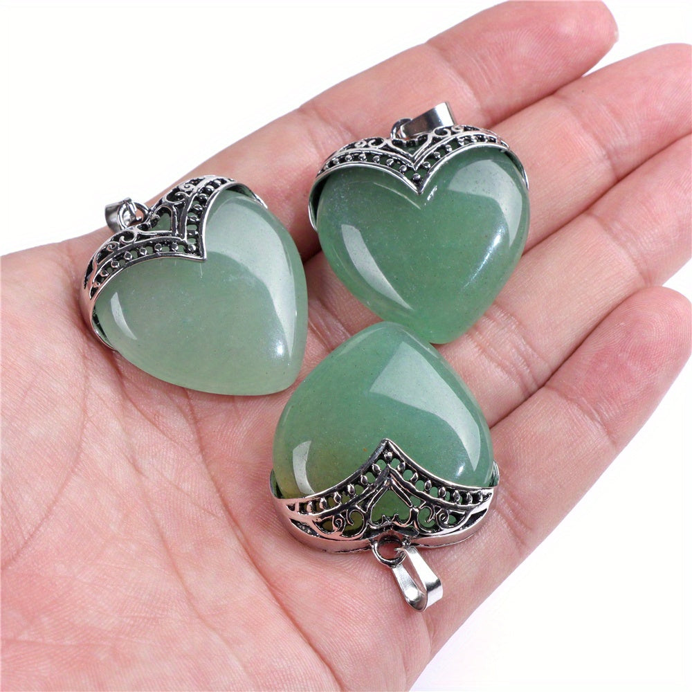 4pcs Large Natural Peach Heart Shaped Crystal Necklace For Love, Pendant For Valentines Day Gifts, Party, Birthday, Business Holiday Gift For Men And Women, With Gift Box