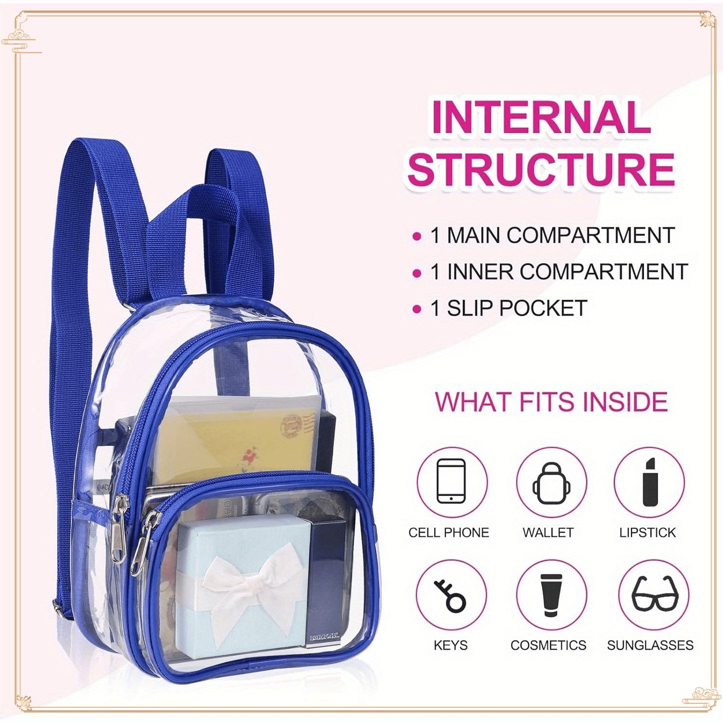 Clear Small Backpack Stadium Approved PVC Crossbody Bag