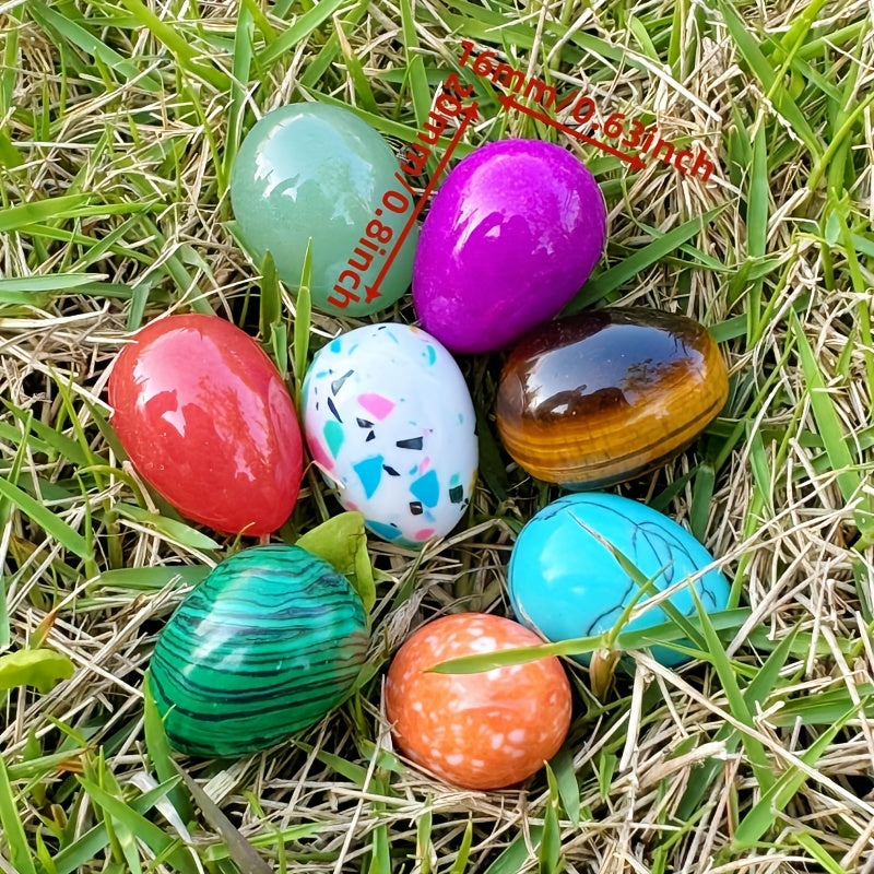 20pcs Natural Polished Stone Egg Crystal, Large Stone Polished Mineral Egg, Palm Chakra Egg Crystal, Perfect Easter Decoration Easter Gift Random