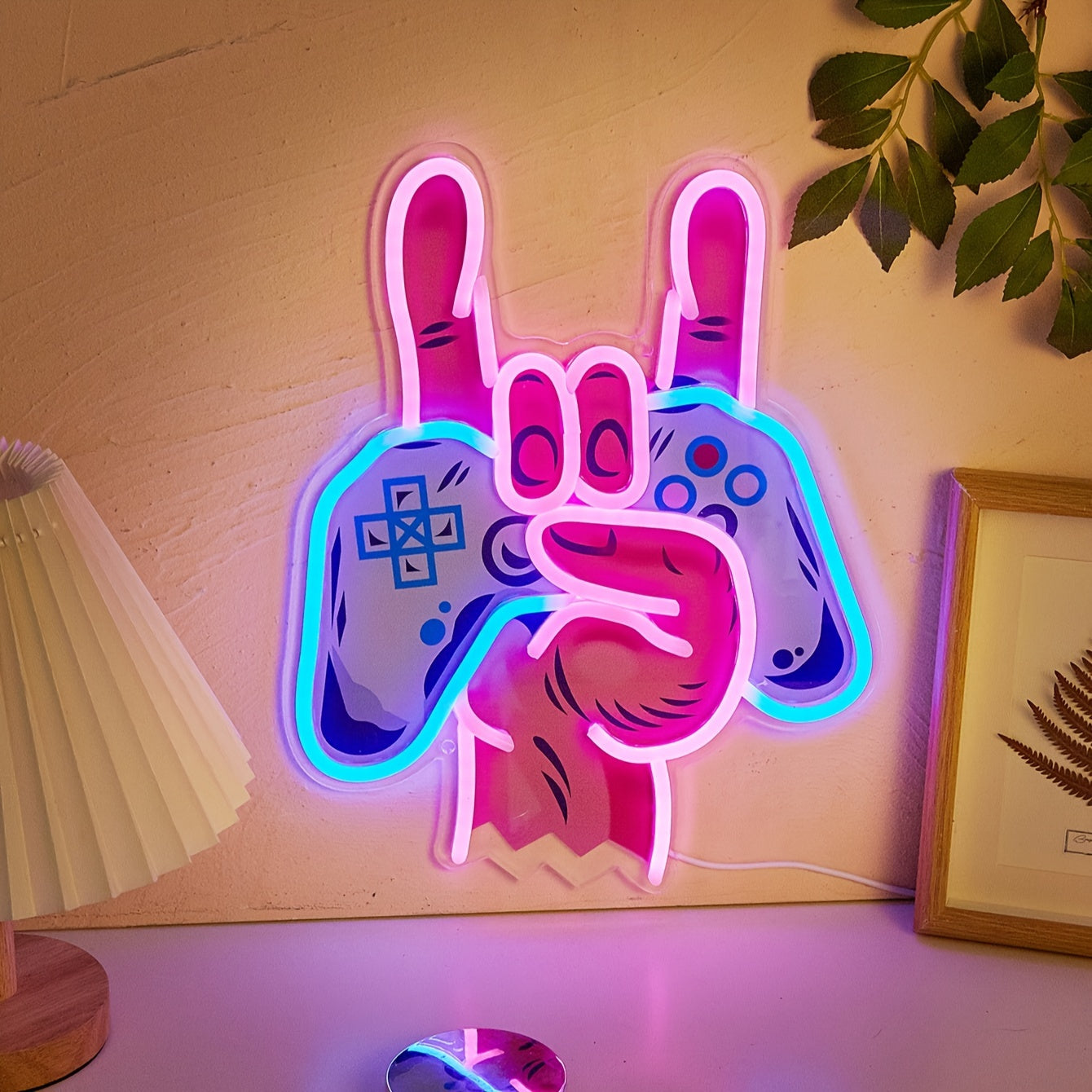 1pc GamePad LED Neon Sign Light, For Wall And Table Decoration, USB Powered Neon Sign Light, For Bedroom Room Wedding Party Decoration