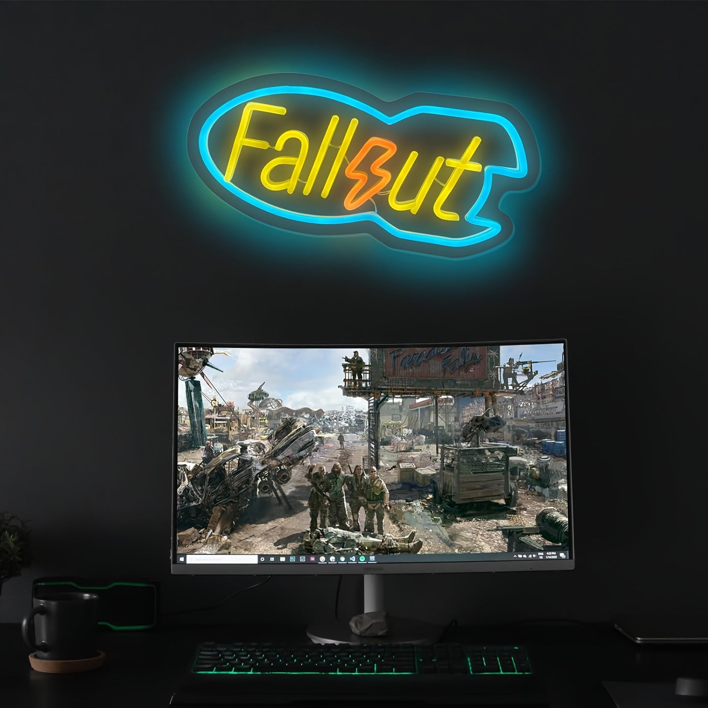 Fallout LED Neon Sign - Multi-Color USB Powered Plastic Wall Hanging Neon Light with Switch Control for Game Room, Bedroom, Man Cave - Energy-Saving Neon Merchandise Gift for Men And Boys