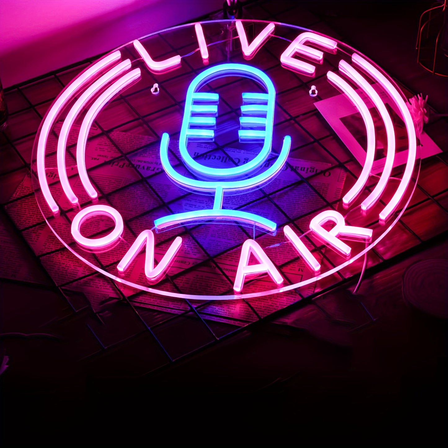 1pc Live On Air Neon Sign, USB Powered Led Neon Sign, Wall Decoration, For Bedroom Living Room, Boys Room Playroom Decor With Adjustable Brightness, Living Room Decor Studio Office Decoration Gift