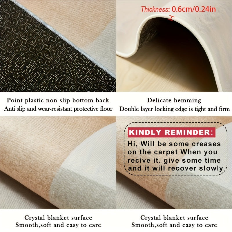 Crystal Velvet Black Vinyl Record Retro Music Enthusiast Carpet Commercial Home Decoration Carpet Store Bedroom Living Room Study Entrance Soft Earth Carpet Easy To Clean Anti-slip Waterproof Mat