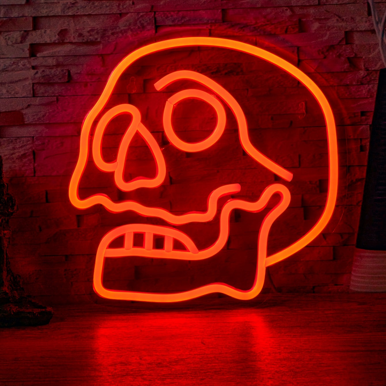 1pc Backboard Led Neon Sign, Halloween Skull Neon Sign, Line Switch 5V USB Powered Wall Hanging Light