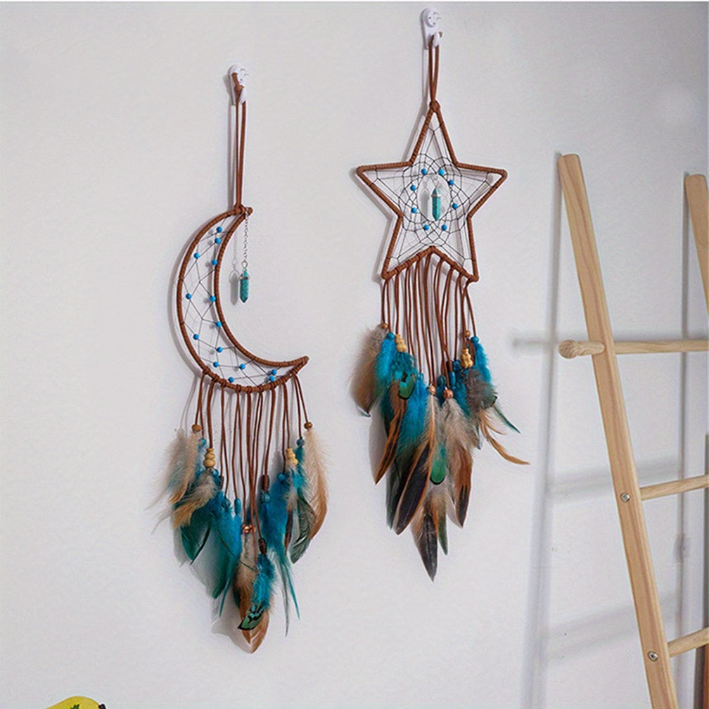 Dream Catcher, Wall Hanging Decoration,  Star Moon Dream Catchers For Bedroom, Ornament Craft Gift Living Room, Bedroom, Dormitory, Classroom, Christmas Wedding Gifts For Girls Boys