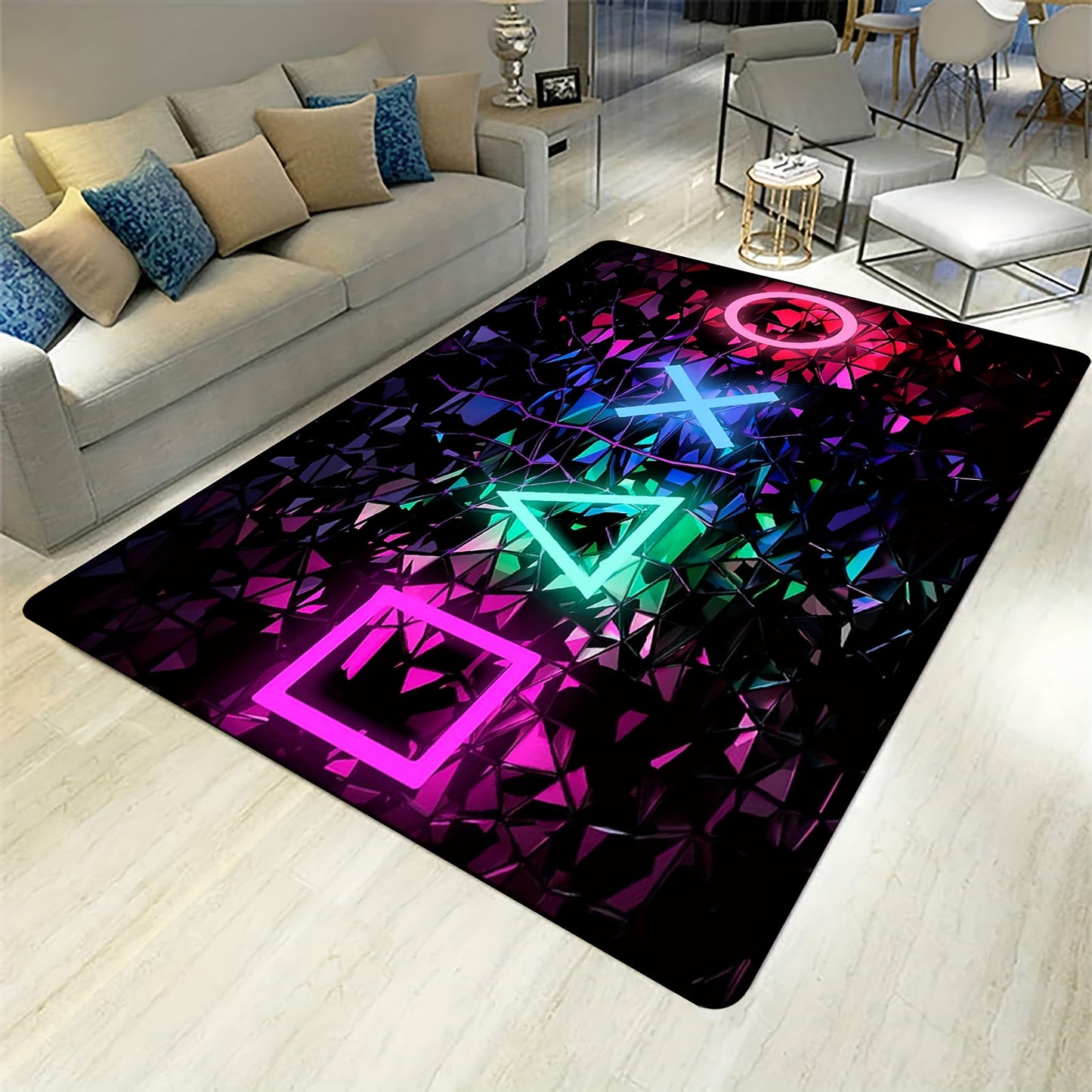 1pc, 3D Player Game Mode Area Rug Anti-slip Game Carpet Player Anti-slip Floor Mat Player Room Decoration Home Decoration Tapestry