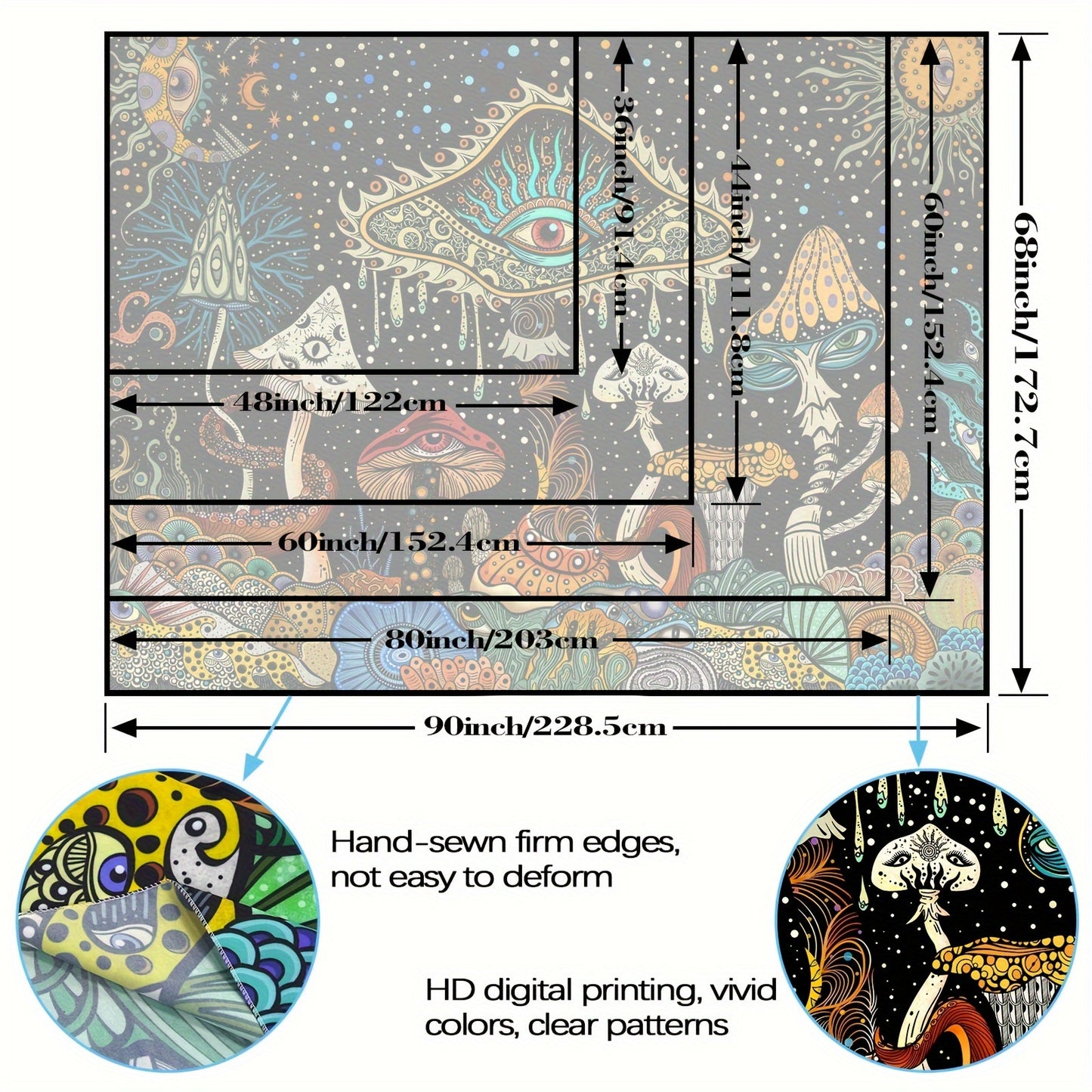 Hippie Wall Tapestry, Tapestry Bedroom Hippie Wall Hanging Hippie Room Decoration