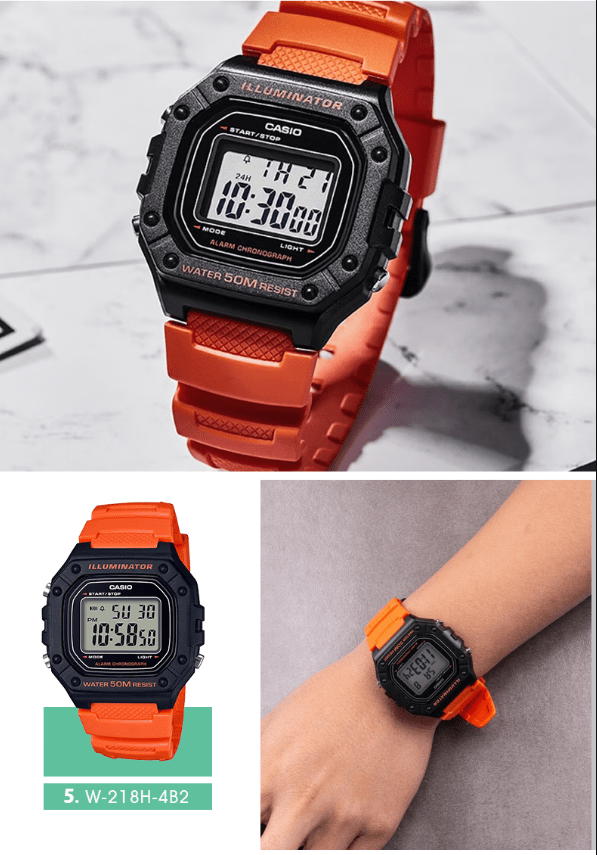 Casio Classic Chronograph Watch Womens Digital Sports 50M