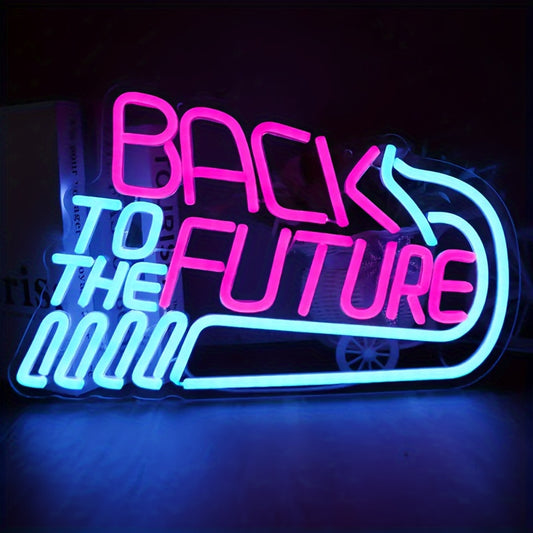 [Colorful Wall Decor Sign] Back to the Future" LED Neon Sign - USB Powered, Colorful Wall Decor for Game Room, for Man Cave, Bedroom & Parties