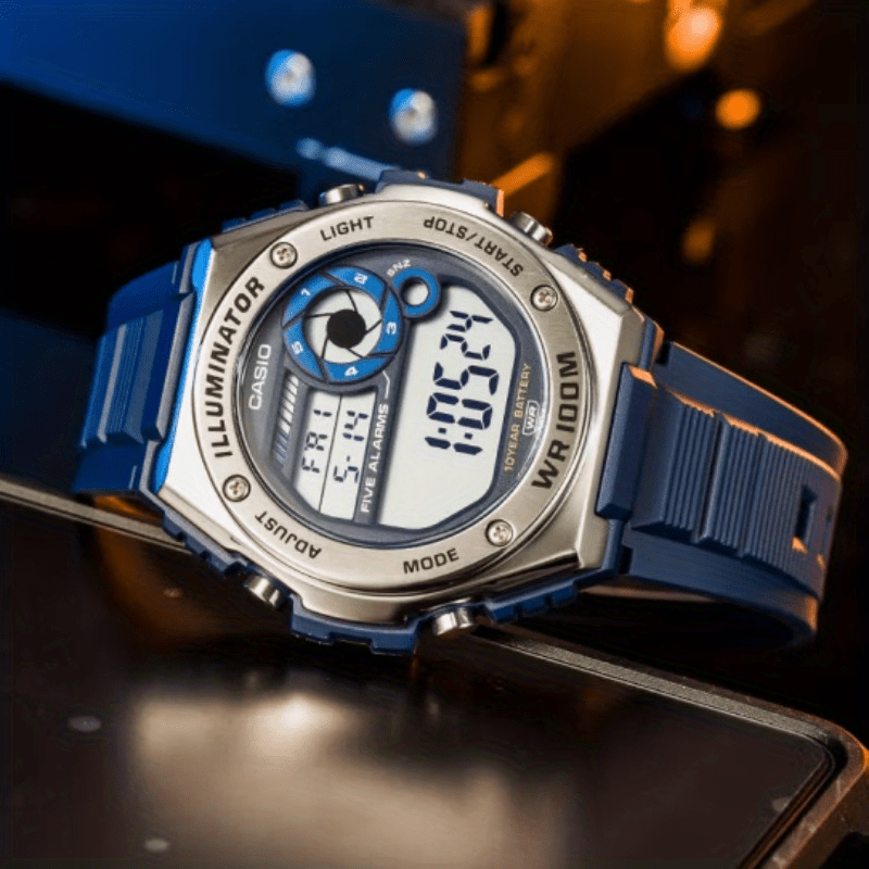 Casio Quartz Date Watch 50M Water Resistant Leather Strap