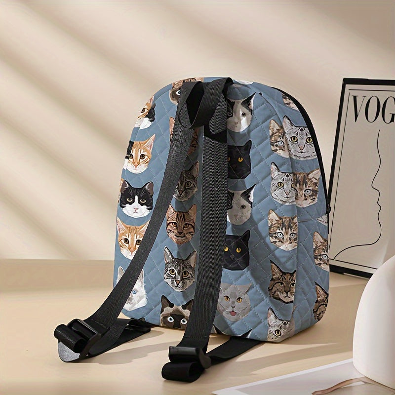 Cat Pattern Print Backpack Lightweight Travel Daypack