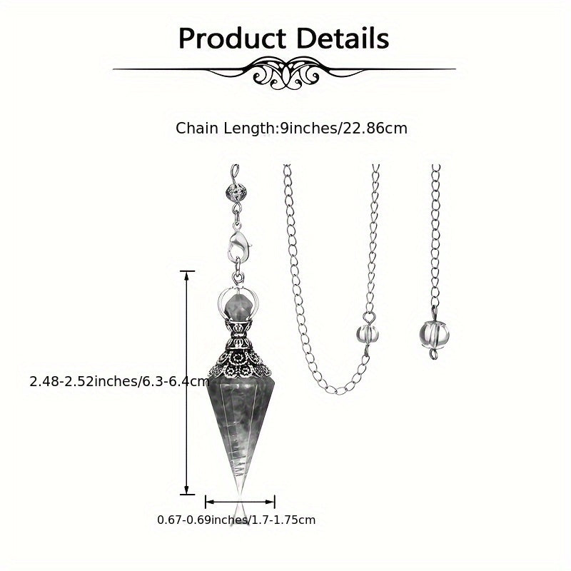 1pc Natural Amethyst, Aquamarine Chakra, Healing Aura Pendulum, 12 Crystal Point Pendant, With Hexagram Charm Spell, Balance Magnetic Field Dream Catcher