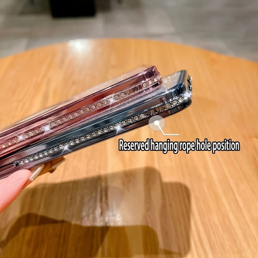 Luxury shiny diamond rhinestone phone case for iPhone 11, 12, 13, 14, 15 Pro, Plus, Pro Max with camera lens protector coated glitter card soft TPU material phone case, perfect holiday gift