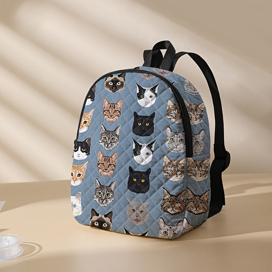 Cat Pattern Print Backpack Lightweight Travel Daypack