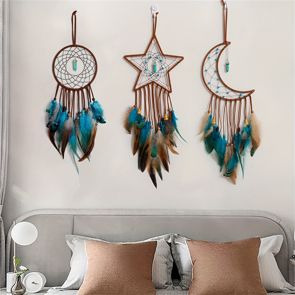 Dream Catcher, Wall Hanging Decoration,  Star Moon Dream Catchers For Bedroom, Ornament Craft Gift Living Room, Bedroom, Dormitory, Classroom, Christmas Wedding Gifts For Girls Boys