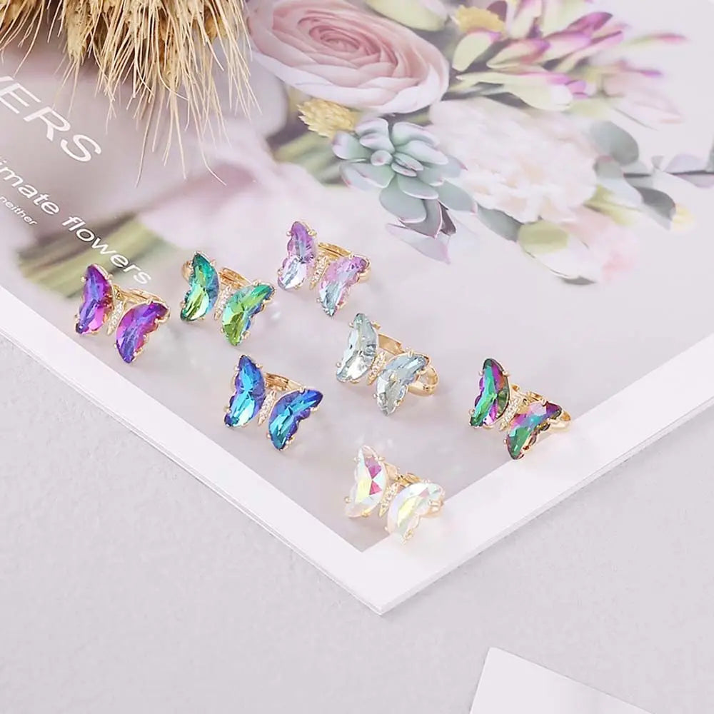 Butterfly Mood Ring Gradient Color Adjustable Temperature Ring Jewelry For Kids Birthday Gold Butterfly Rings Wholesale 2023