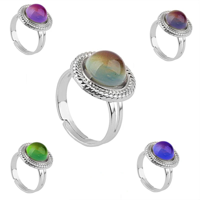 Yinyang Mood Ring Color Change Mood Ring Adjustable Emotion Feeling Changeable Temperature Ring 1PC Dropshipping
