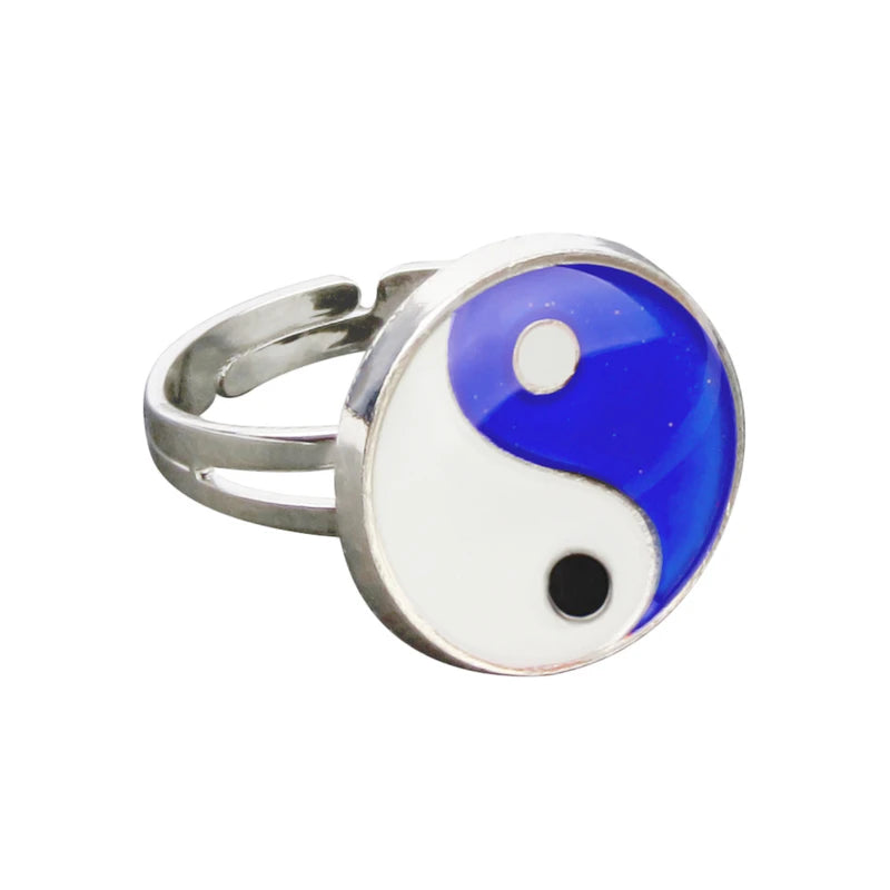 Yinyang Mood Ring Color Change Mood Ring Adjustable Emotion Feeling Changeable Temperature Ring 1PC Dropshipping