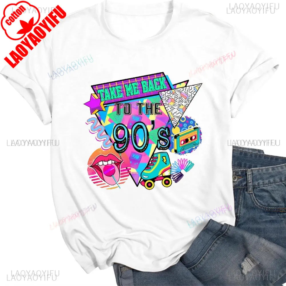 Women's T-shirt I Love 90s The Mens Clothes Music Graphic Tees Men Clothing Birthday Gift Funny Gifts Vintage Cotton Shirts Tees