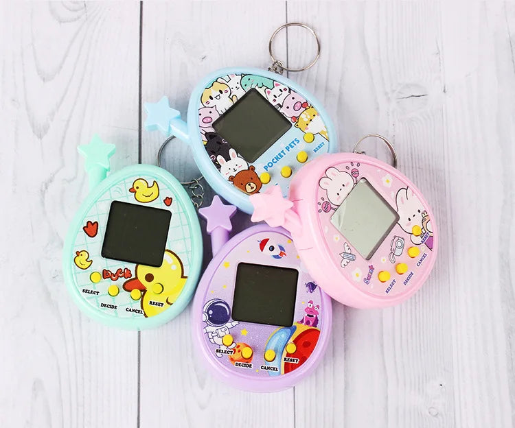Electronic Pets Game Toys Virtual Tamagotchi Original Digital Animals Toys Mini Screen Game Machine Keychain Children's Toys