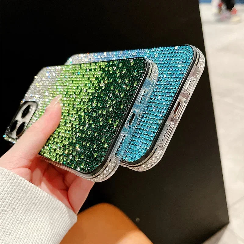 Rhinestone Phone Case For iPhone 16 15 14 13 12 Pro Max 11 Back Cover