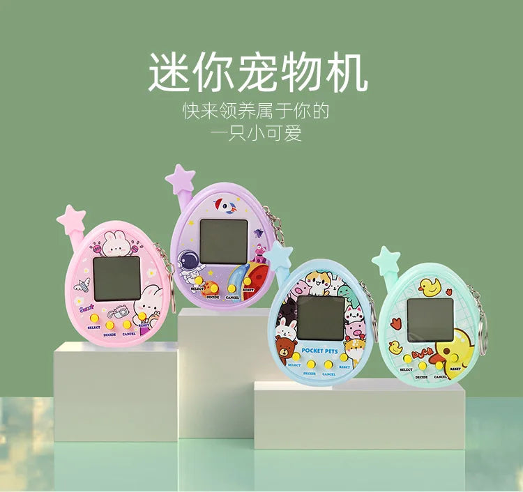 Electronic Pets Game Toys Virtual Tamagotchi Original Digital Animals Toys Mini Screen Game Machine Keychain Children's Toys