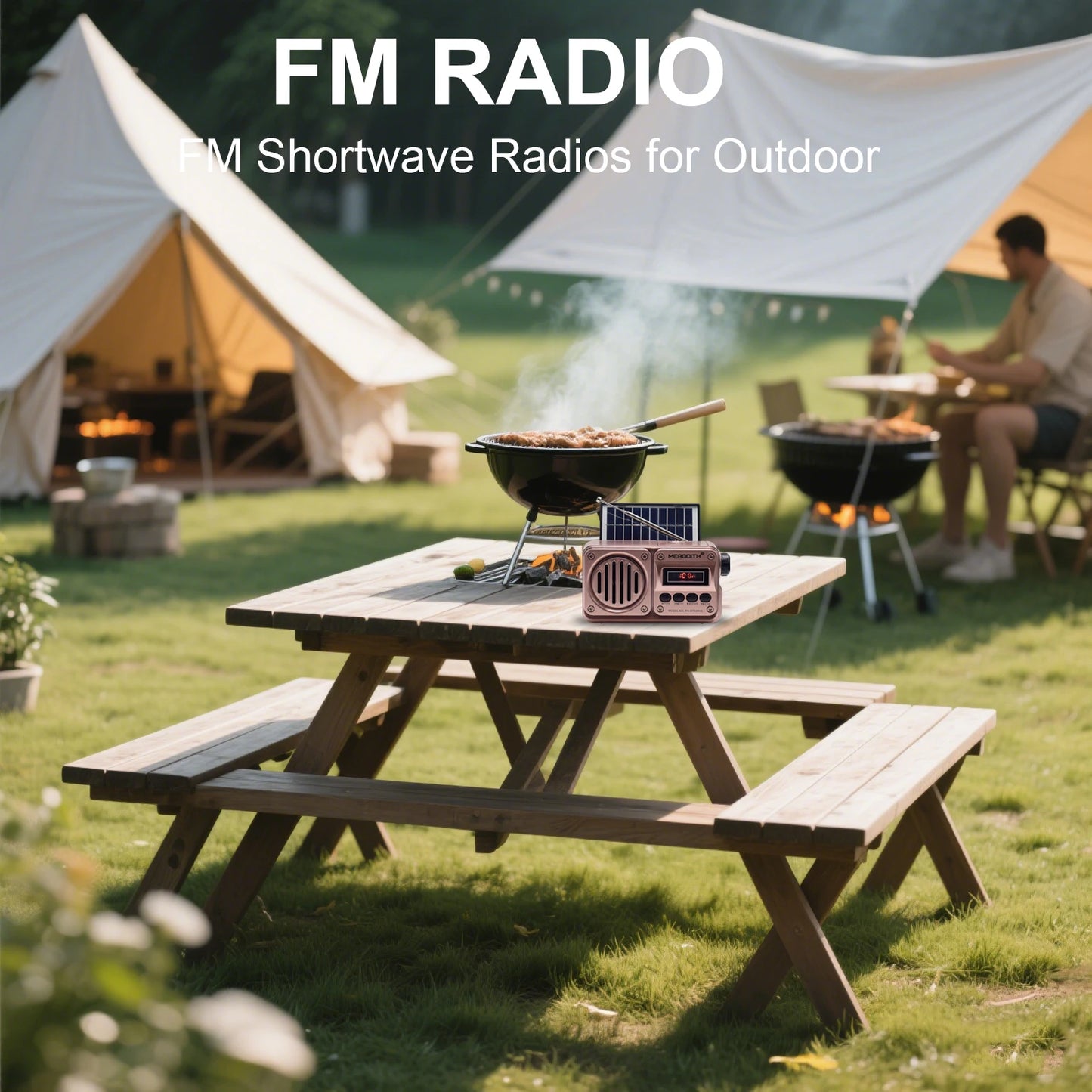 MD-499 Wireless Bluetooth Speaker MP3 Playback FM Radio Solar Charging Emergency power outage Radio Full Band High Sensitivity