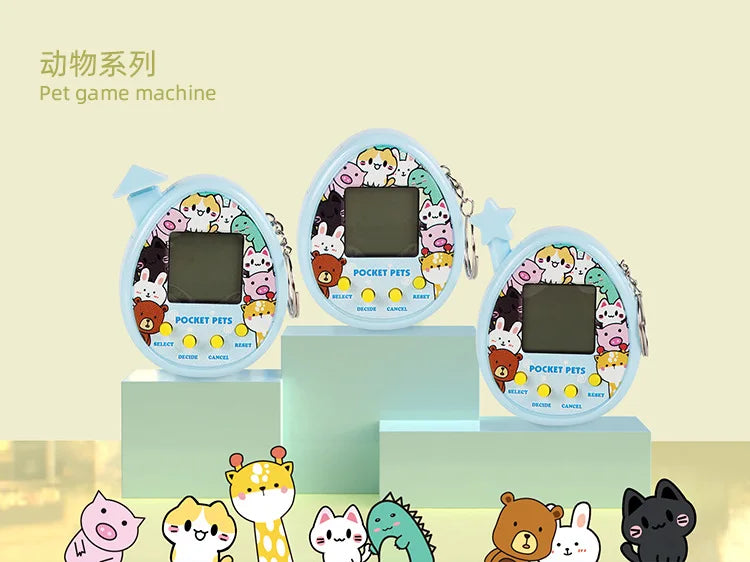 Electronic Pets Game Toys Virtual Tamagotchi Original Digital Animals Toys Mini Screen Game Machine Keychain Children's Toys