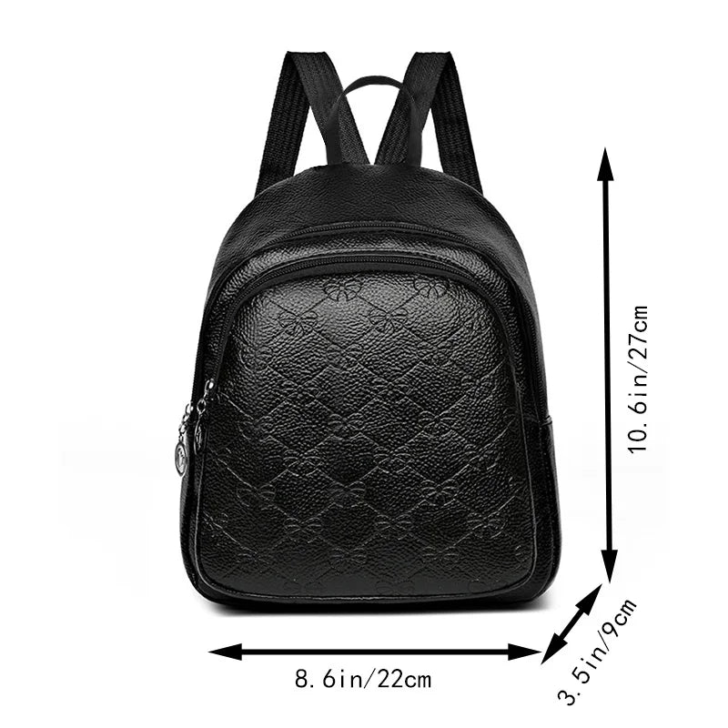 Men's and women's travel small backpack with bow pattern design, suitable for school trips and schoolbags for books