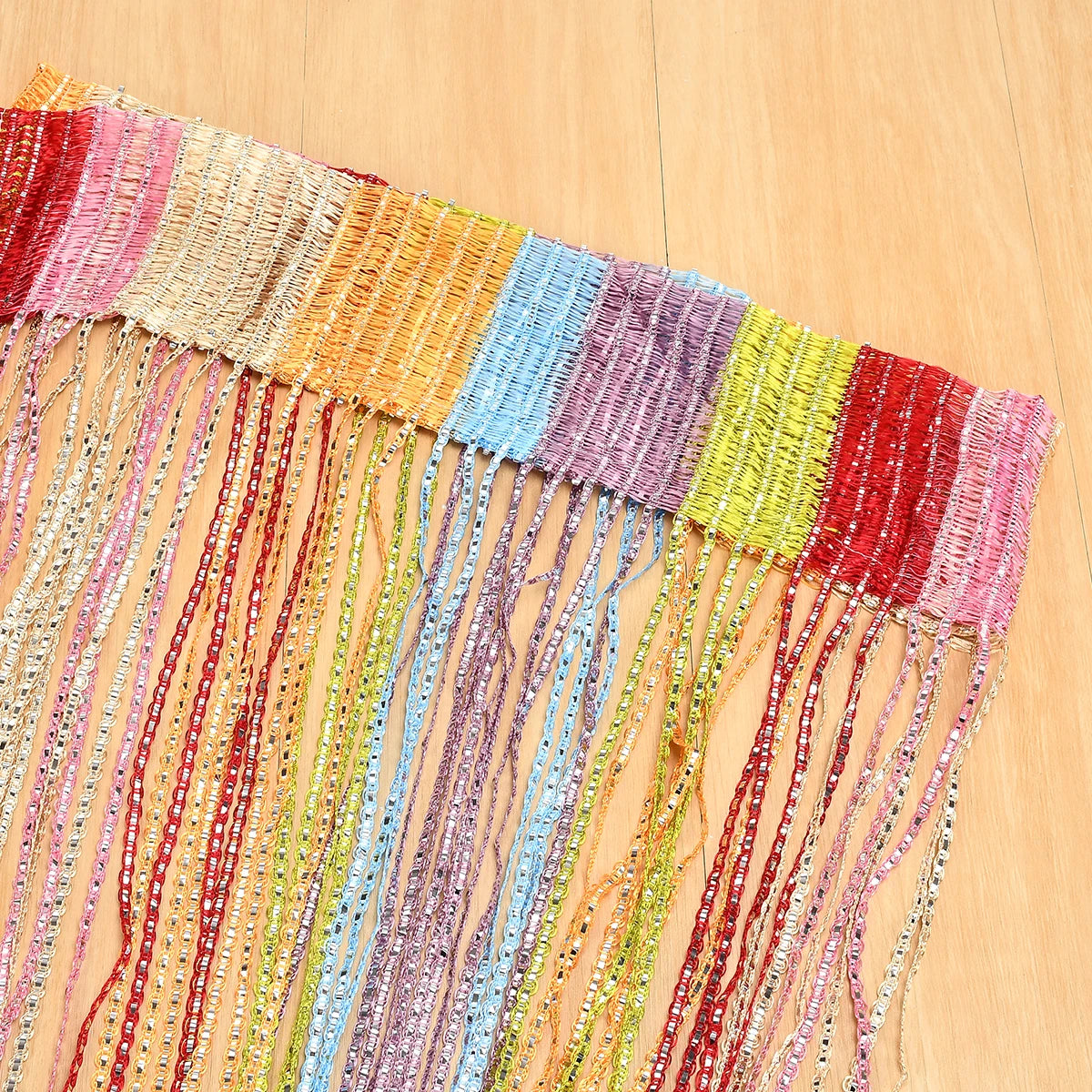 1x2m Beaded String Curtain Door Curtain Beads Thread Tassel Curtains Window Wall Panel Room Divider Doorway Home Wedding Decor