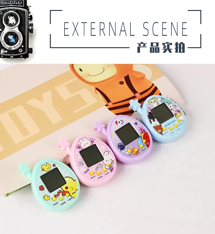 Electronic Pets Game Toys Virtual Tamagotchi Original Digital Animals Toys Mini Screen Game Machine Keychain Children's Toys