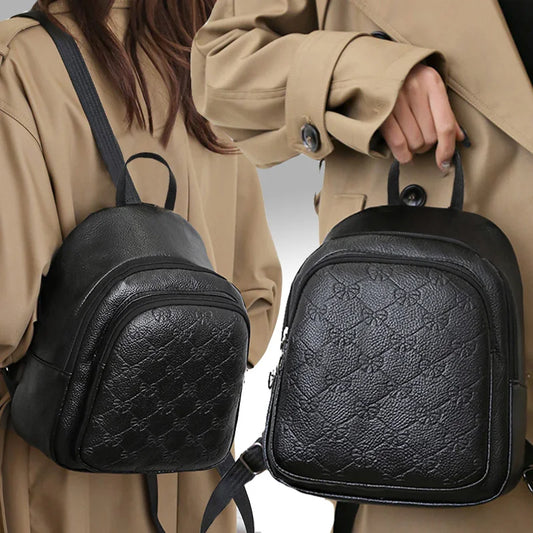 Men's and women's travel small backpack with bow pattern design, suitable for school trips and schoolbags for books