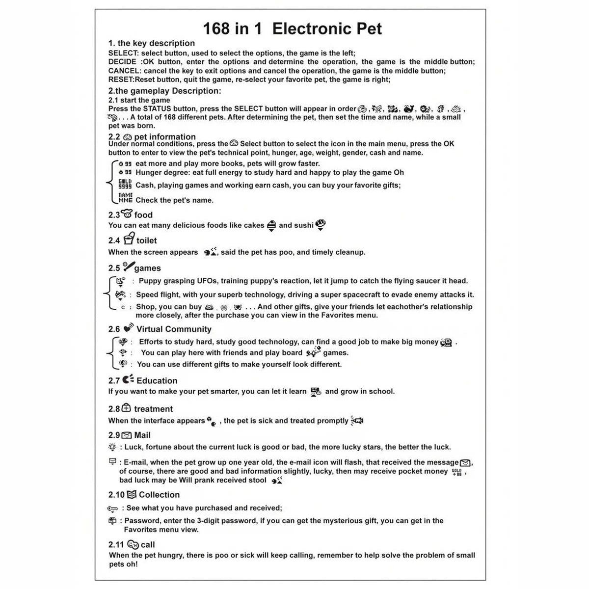 Mini Tamagotchi Virtual Transparent Electronic Pet Handheld Training Game Nostalgic 168Pet Pet Machiner Funny Toys For Kids Gift