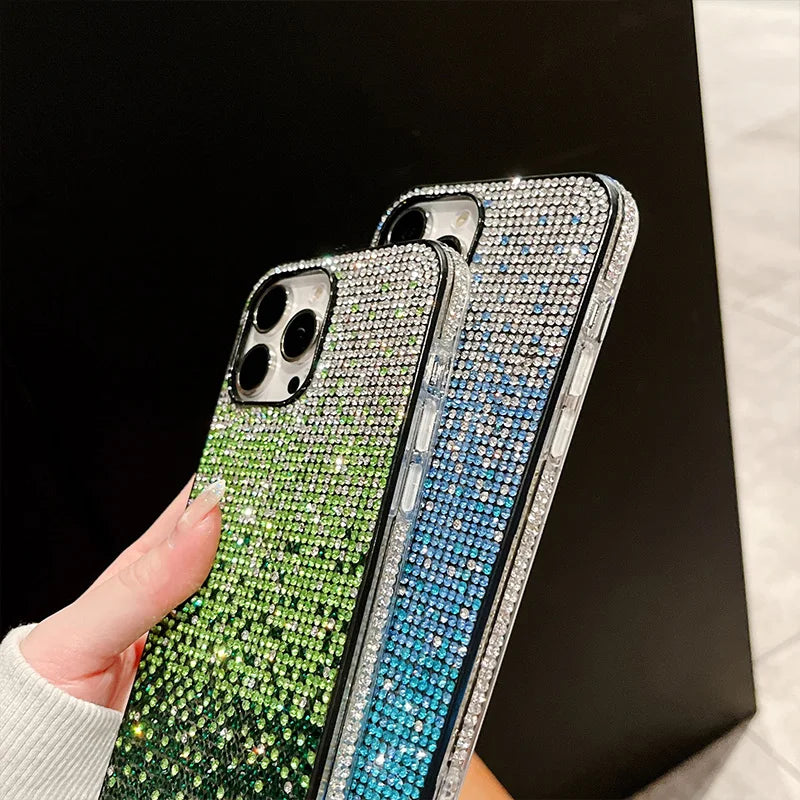 Rhinestone Phone Case For iPhone 16 15 14 13 12 Pro Max 11 Back Cover