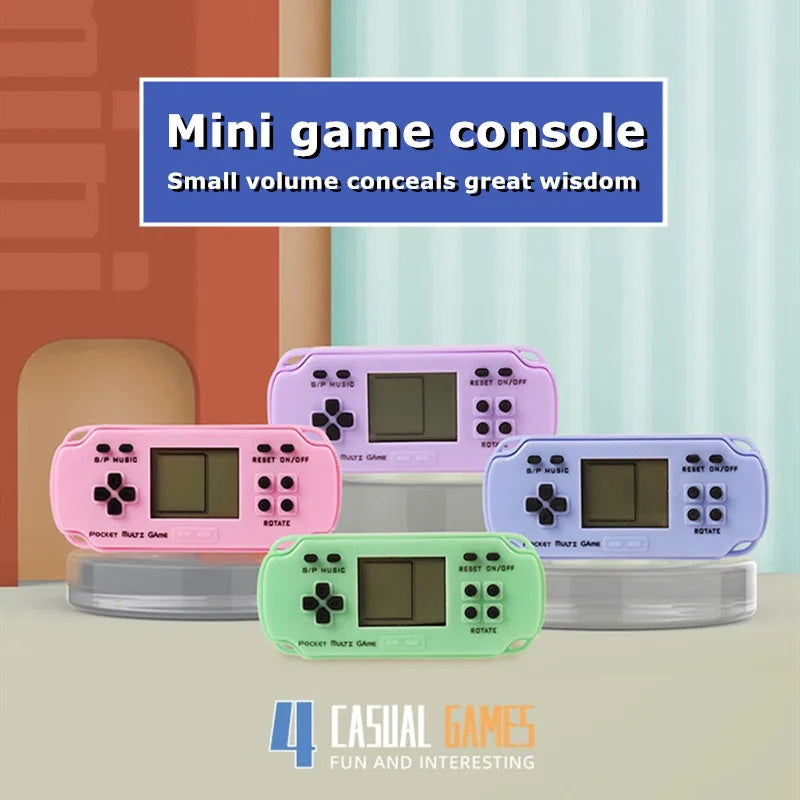 Portable Mini Pocket Key Chain Ring Retro Nostalgic Video Handheld Game Console Built-in 26 Brick Classic Games Kids Pendant Toy